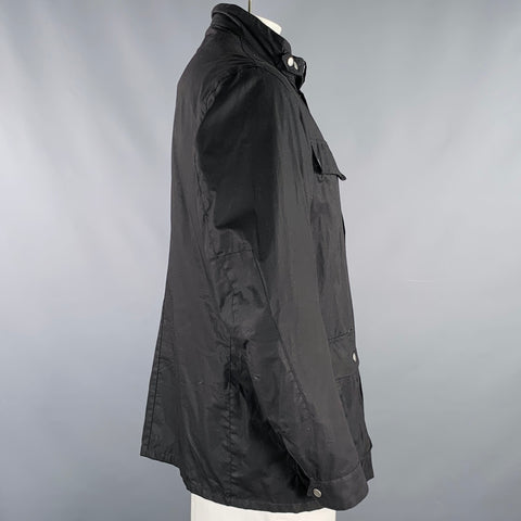 BARBOUR Size XXL Enfield Black Waxed Canvas Parka Jacket
