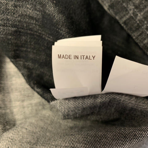 BRUNELLO CUCINELLI Size L Grey Indigo Silk High Low Mid Calf Dress