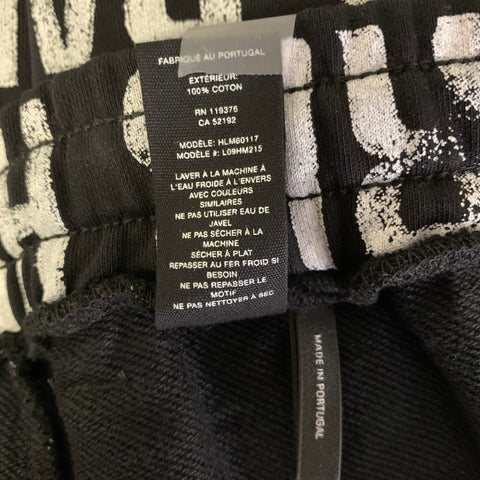 HELMUT LANG SS2020 Size XXL Black White 119376 Logo Cotton T Shirt & Shorts Set