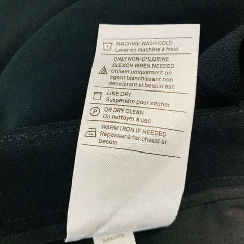 VINCE Talla 12 Pantalones de vestir negros con bragueta y cremallera en mezcla de triacetato