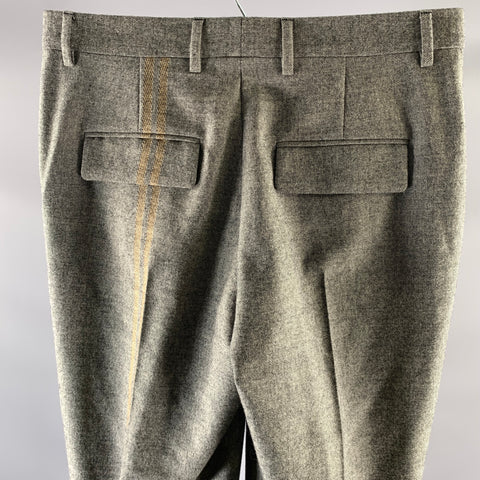 MAISON MARGIELA Size 10 Grey Heathered Wool Deconstructed Dress Pants