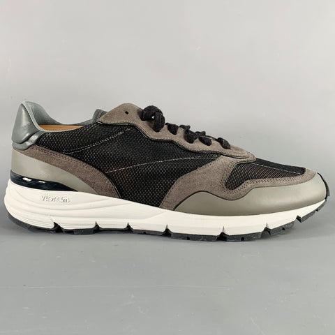 JOHN ELLIOTT Size 11 Grey Black Color Block Mesh Lace-Up Sneakers