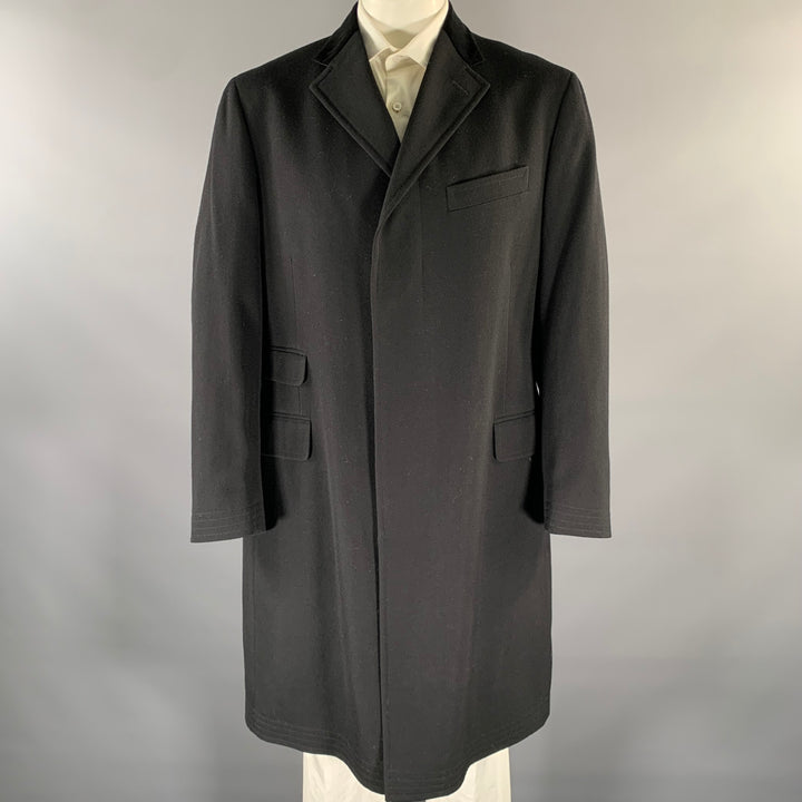 RALPH LAUREN Size 44 Black Wool Notch Lapel Coat