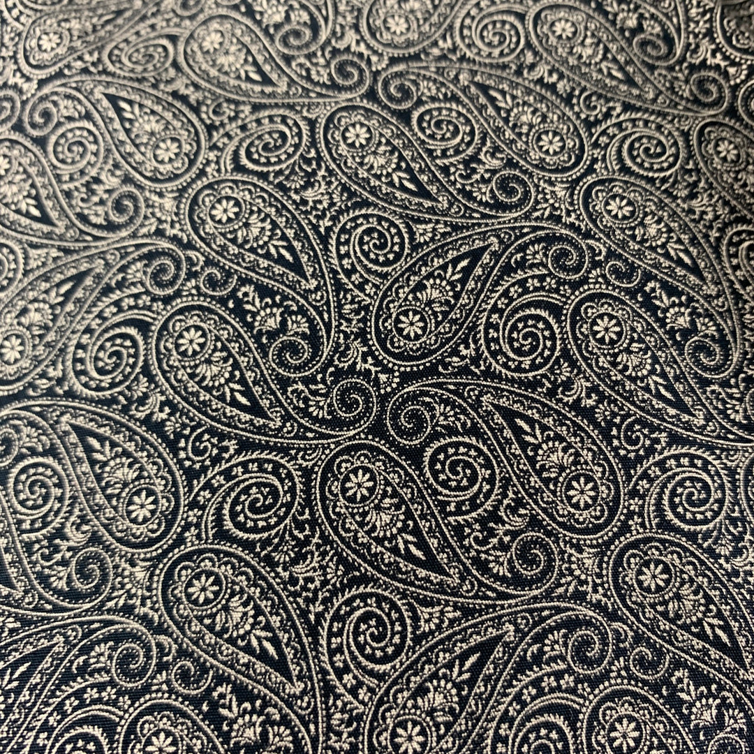 J.HILBURN Size S Navy White Paisley Slim Fit Long Sleeve Shirt