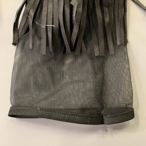 VINTAGE Black Fringe Mesh Scarf