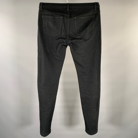 A.P.C. Size 31 Black Solid Cotton Blend Button Fly Jeans