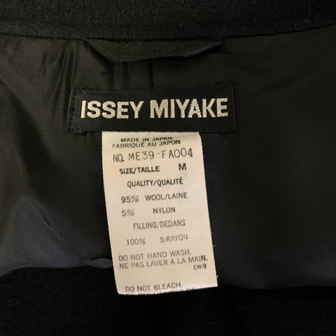 ISSEY MIYAKE Size M Black Wool Nylon Patch Pocket Coat