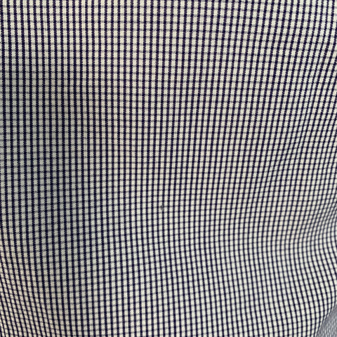 AGNÈS B. Size 38 Navy White Gingham Cotton Button Down Collar Short Sleeve Shirt