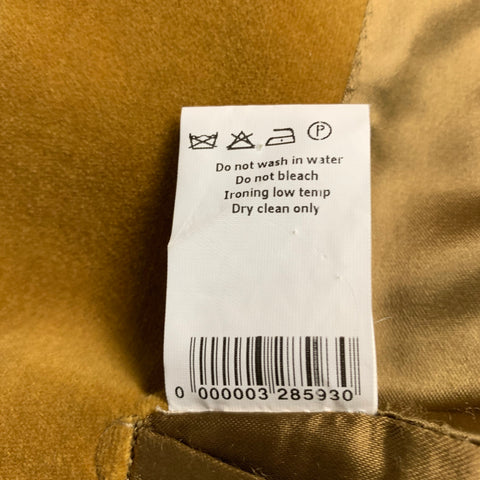 MARC JACOBS Size 40 Yellow Velvet Cotton Notch Lapel Sport Coat