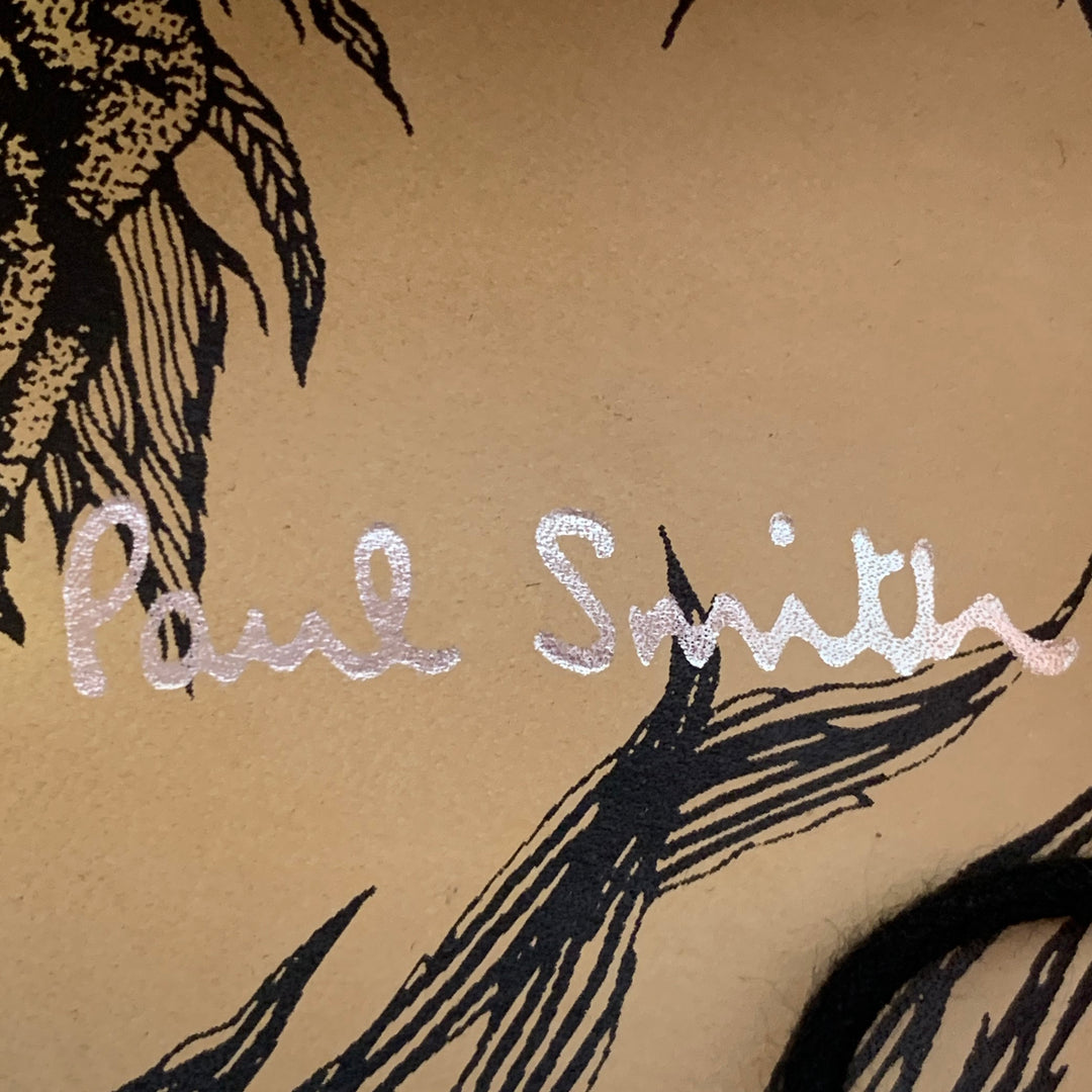 PAUL SMITH Size 7 Kenning Black Leather Cap Toe Oxford Lace-Up Shoes