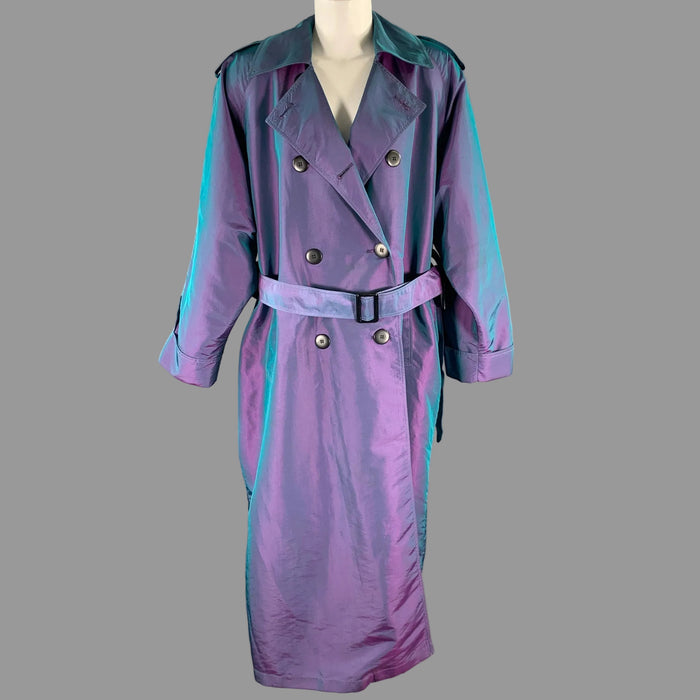 CHRISTIAN DIOR Taille 38 Violet Sarcelle Irisé Imperméable Trench