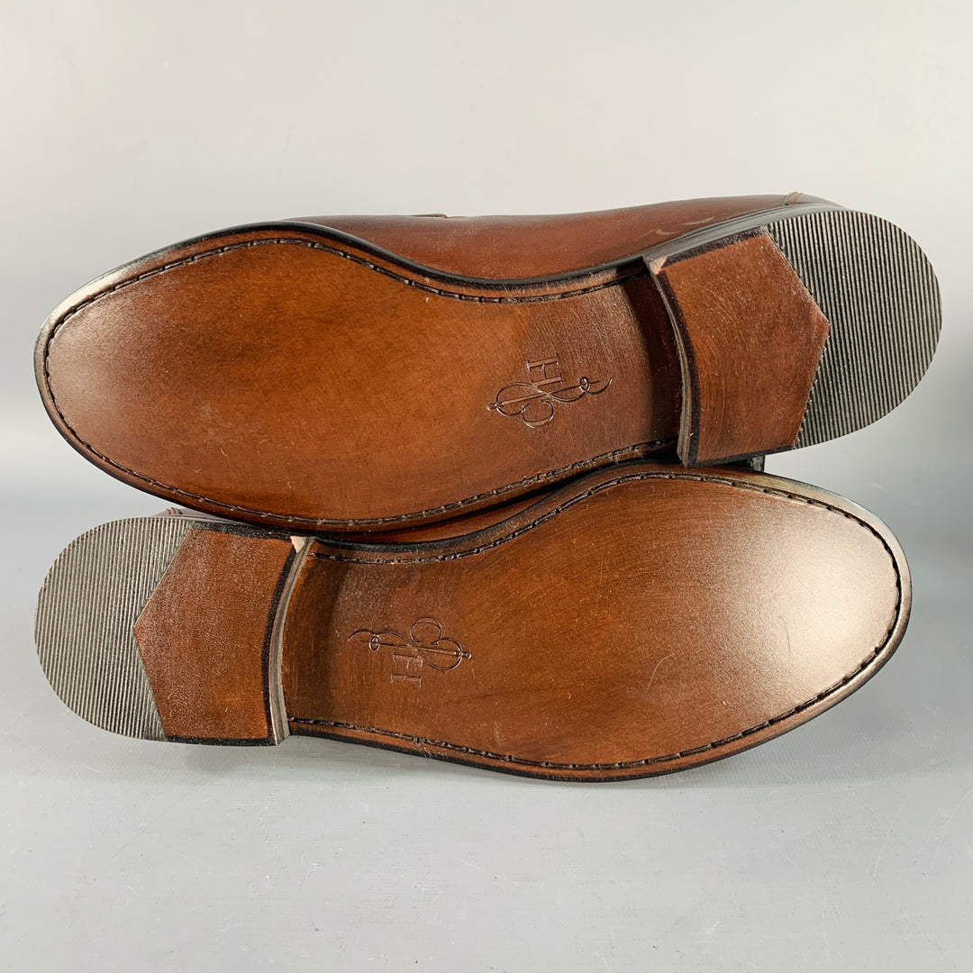 COLE HAAN Vintage Size 7 Ascot II Brown Gold Leather Horsebit Loafer Flats