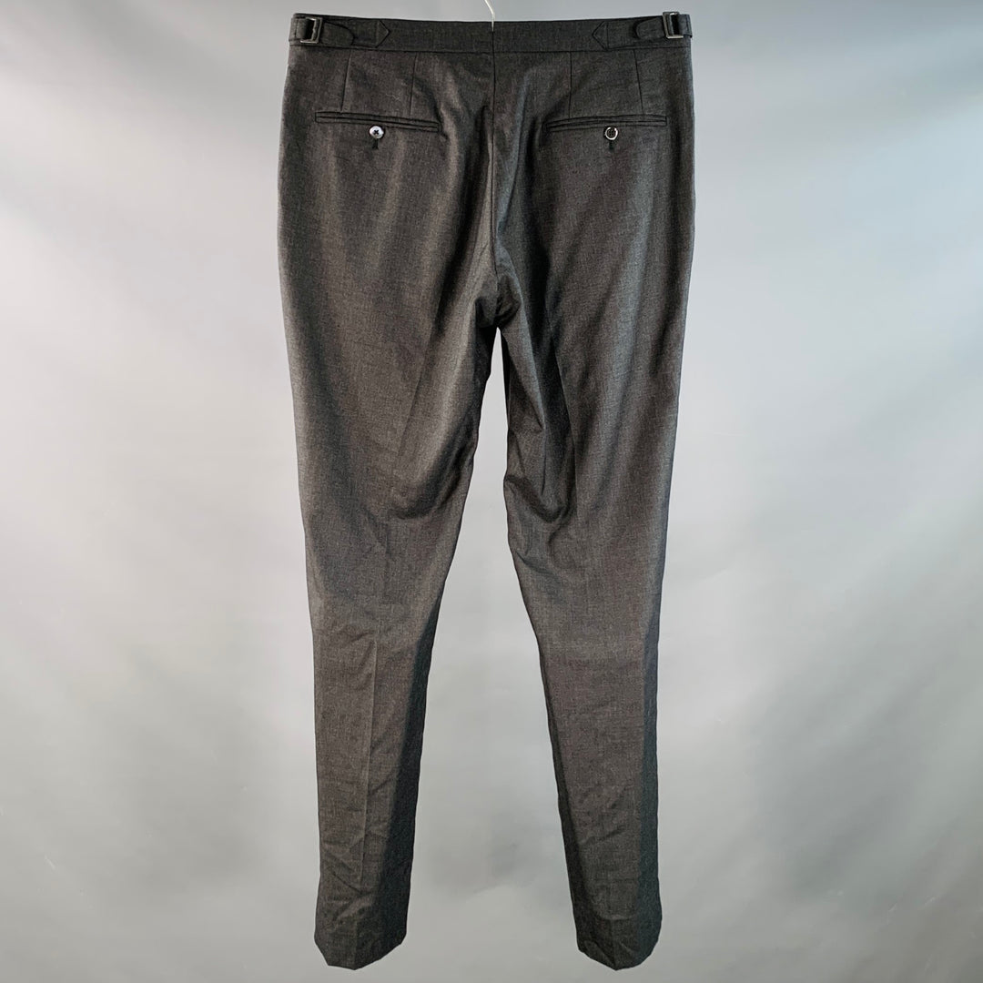 ISAIA Size 32 Grey Wool Cashmere Silk Flat Front Side Tabs Dress Pants
