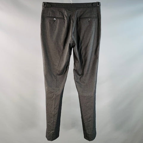 ISAIA Size 32 Grey Wool Cashmere Silk Flat Front Side Tabs Dress Pants