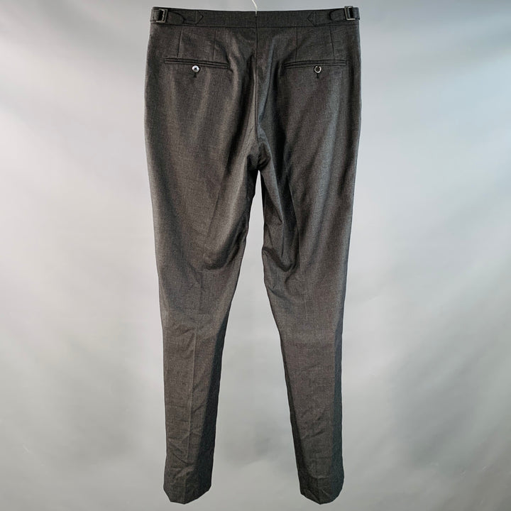 ISAIA Size 32 Grey Wool Cashmere Silk Flat Front Side Tabs Dress Pants