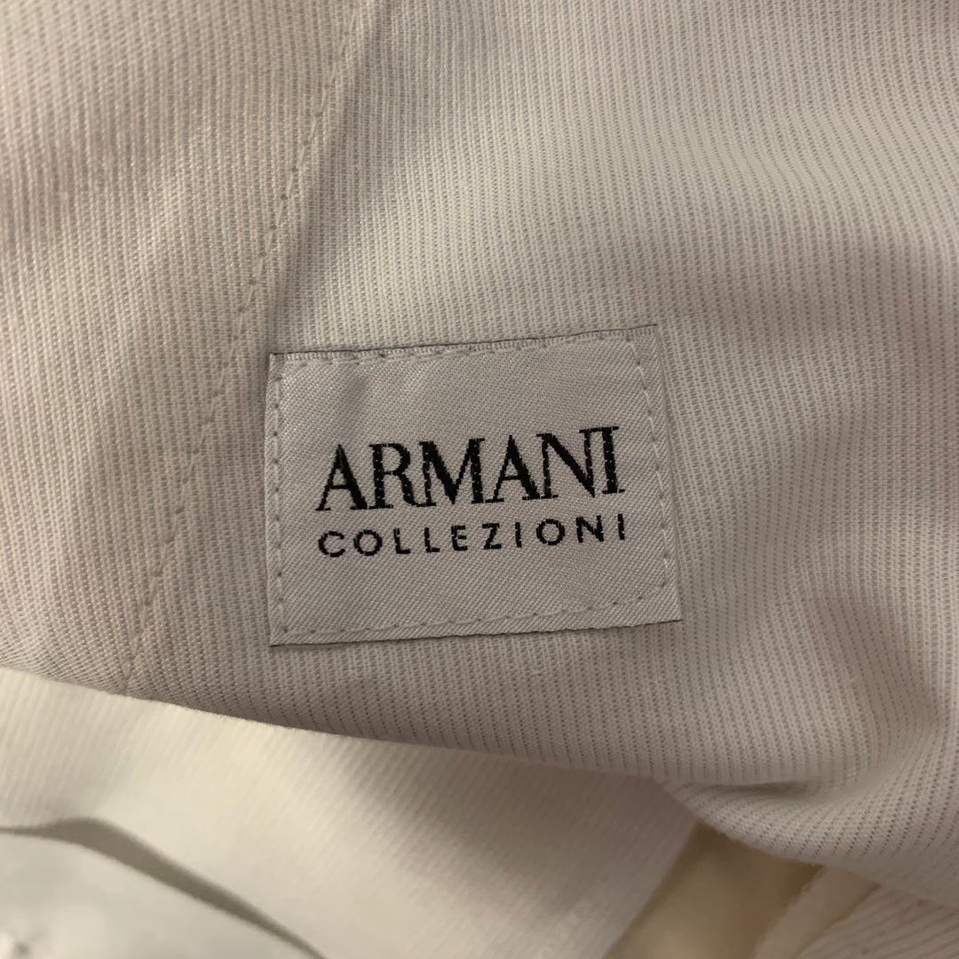 ARMANI COLLEZIONI Size 38 Cream Linen Silk Relaxed Fit Casual Pants