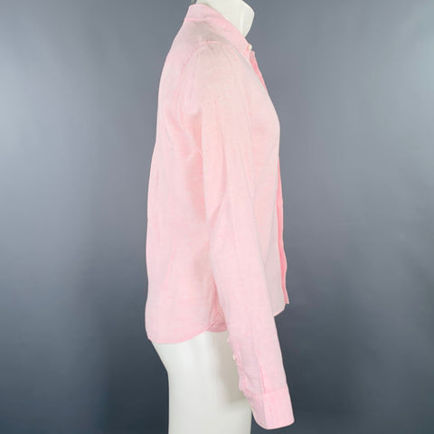 ORLEBAR BROWN Size S Pink Textured Long Sleeve Shirt