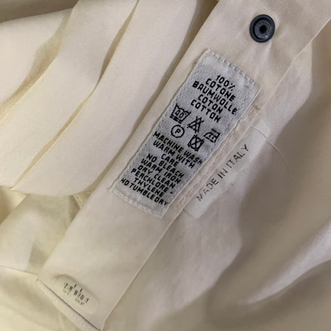 MUGLER Size M White Cotton Button Up Long Sleeve Shirt