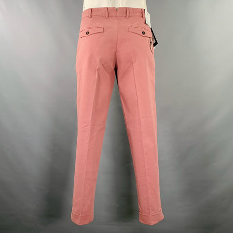 PT TORINO Size 34 Pink Rose Cotton Blend Pleated Dress Pants