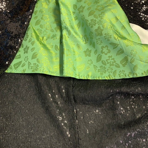 BILLIONAIRE COUTURE Size 48 Black Sequined Polyester Peak Lapel Sport Coat