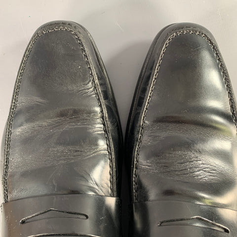 DIOR Size 9.5 Black Leather Penny Loafers
