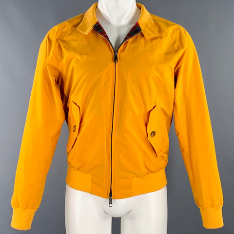 BARACUTA Size 40 Yellow Cotton Blend Bomber Jacket