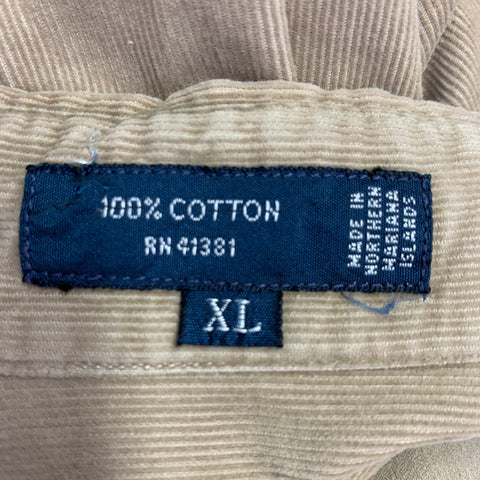 RALPH LAUREN Size XL Taupe Corduroy Cotton Button Down Long Sleeve Shirt