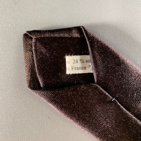 LANVIN Brown Velvet Cotton Silk Tie