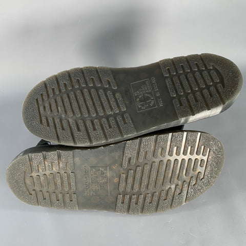 DR. MARTENS Size 10 Black Textured Leather Belted Sandals