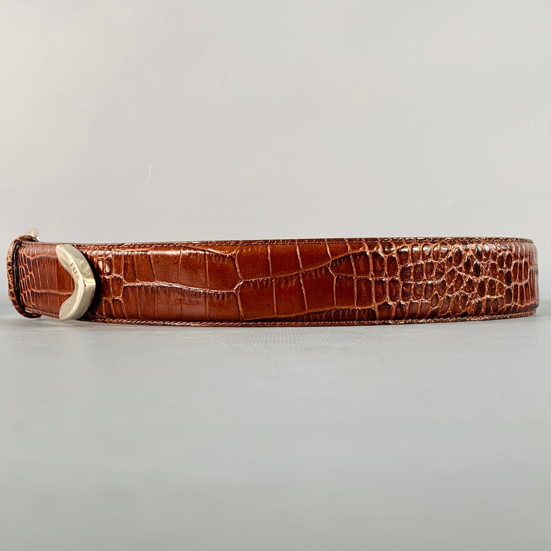 LAUREN RALPH LAUREN | Brown Leather Embossed Belt, Sz M s-l400.jpg main image 2