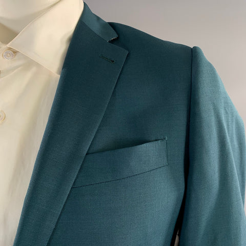INDOCHINO Chest Size 40 Teal Wool & Mohair 34 30 Suit