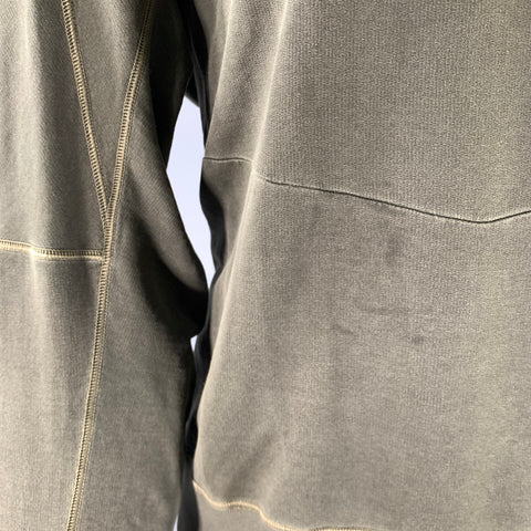 ACRONYM Size L Grey Olive Wash Cotton Crew-Neck Sweatshirt