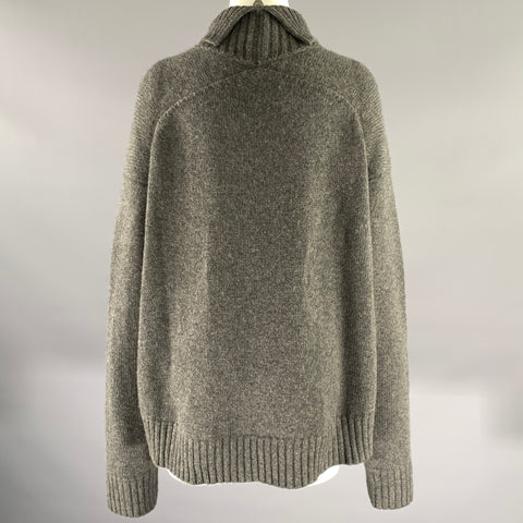 JIL SANDER Size M Grey Cashmere Blend Turtleneck Sweater