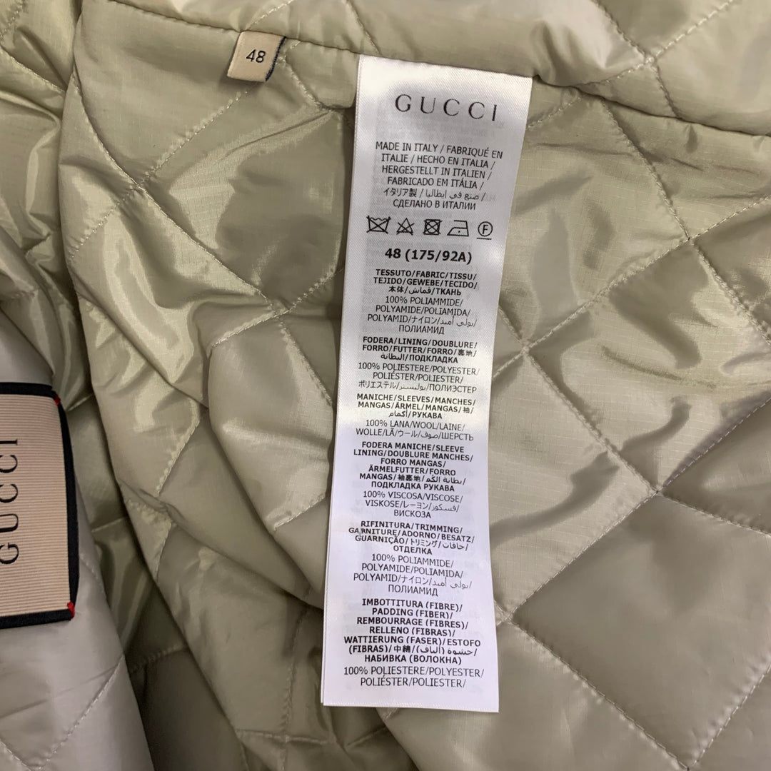 GUCCI Size 48 Purple Dans Le Vert Wool Polyamide Jacket