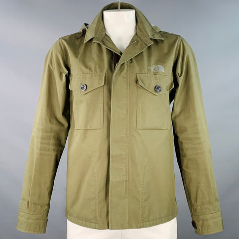 JUNYA WATANABE x THE NORTH FACE FW17 Size XL Green Olive Cotton Nylon Rain Resistant Zip Buttons Jacket