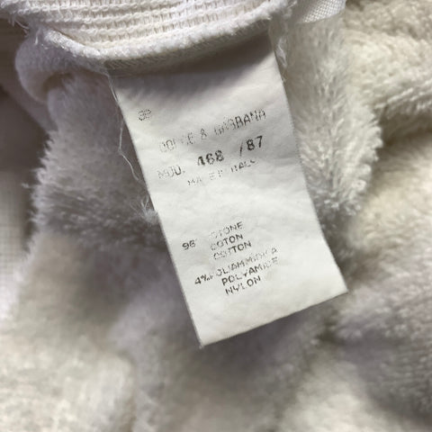 DOLCE & GABBANA Size L White Terry Cloth Cotton Blend Pullover