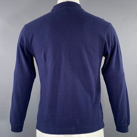 ISSEY MIYAKE Size M Navy Cotton Embroidered Fish Polo