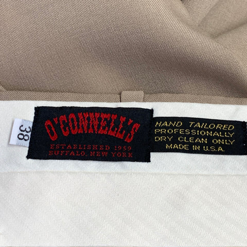 O'CONNELL'S Size 38 Khaki Flat Front Tapered Dress Pants