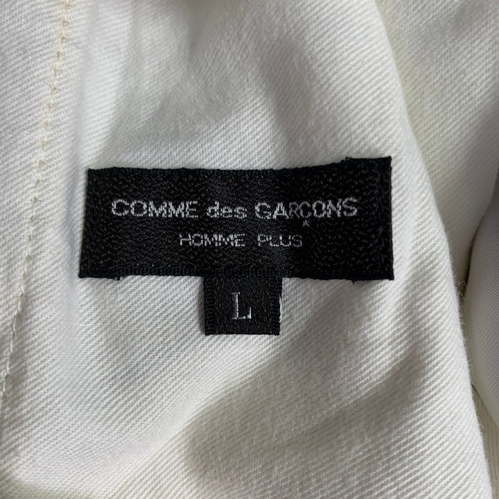 COMME des GARCONS Size L Beige Crepe Wool Drop Crotch Drawstring Casual Pants