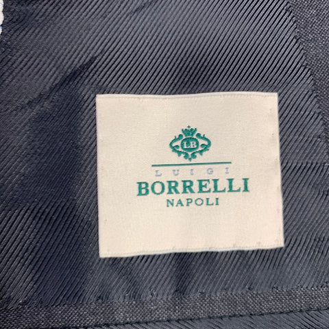 BORRELLI Size 42 Regular Charcoal Wool Notch Lapel Suit