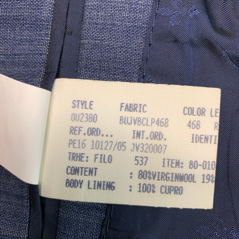 JOHN VARVATOS Size 40 Blue Grey Virgin Wool Blend Sport Coat