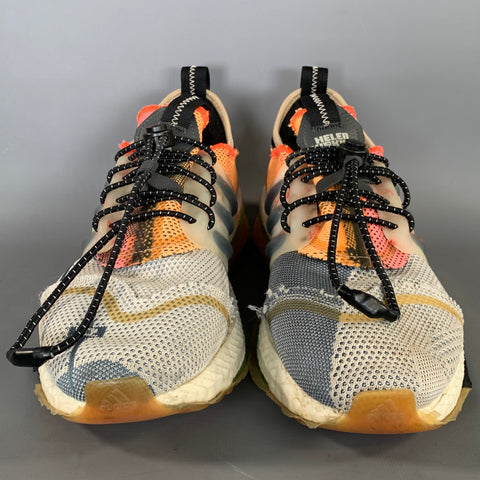 ADIDAS Size 9.5 White Multi Color Mixed Materials Lace Up Sneakers