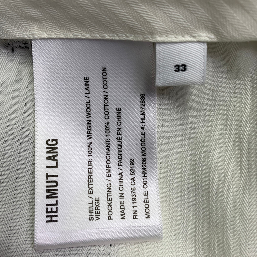 HELMUT LANG Size 33 Car Trouser Black Wool Zip Fly Dress Pants