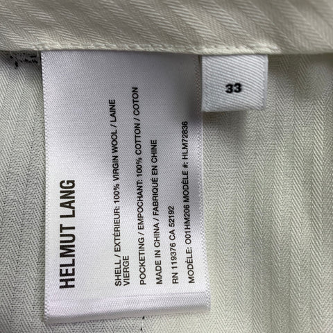 HELMUT LANG Size 33 Car Trouser Black Wool Zip Fly Dress Pants
