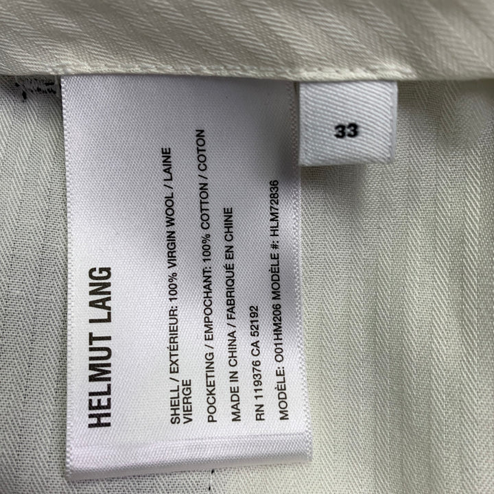 HELMUT LANG Size 33 Car Trouser Black Wool Zip Fly Dress Pants