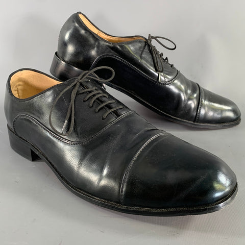 CHRISTIAN LOUBOUTIN Size 11 Black Leather Lace Up Lace Up Shoes