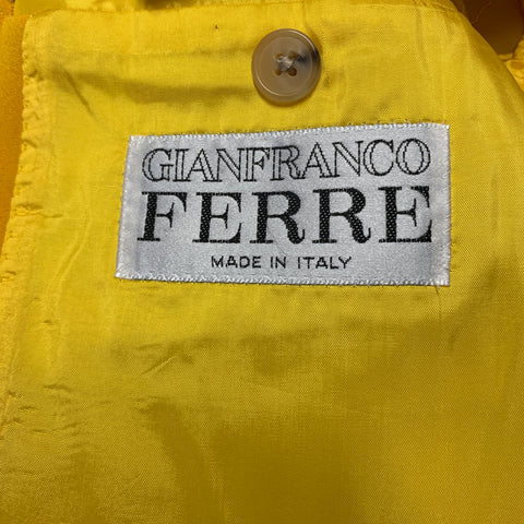 GIANFRANCO FERRE Size 40 Yellow Silk Single Breasted Sport Coat