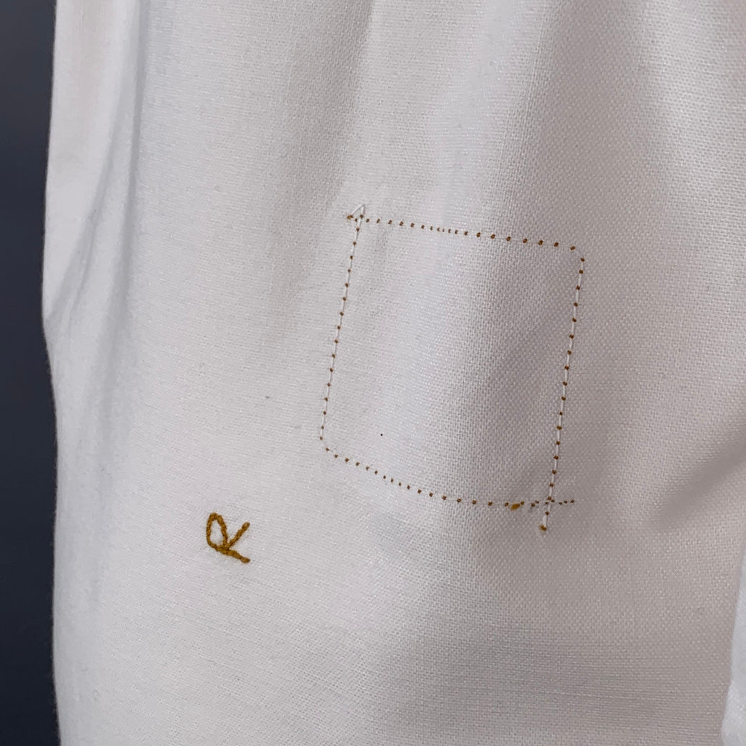 45rpm Size M White Cotton Button Down Collar Long Sleeve Shirt