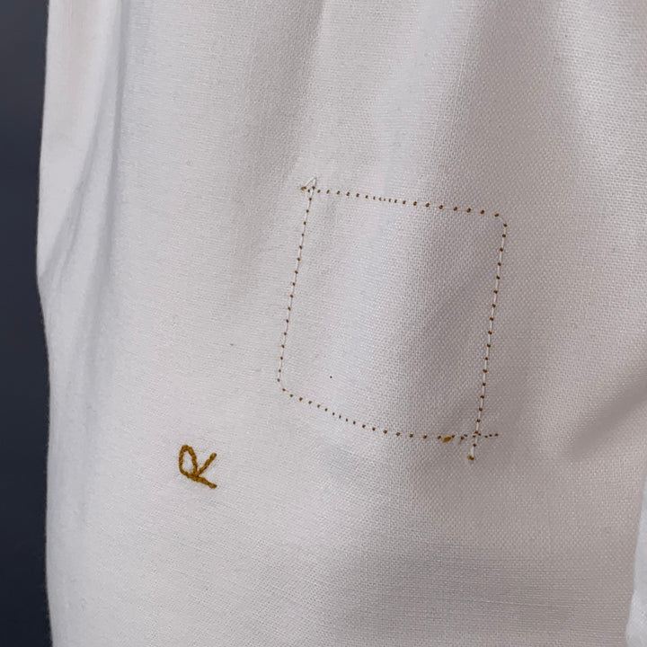 45rpm Size M White Cotton Button Down Collar Long Sleeve Shirt