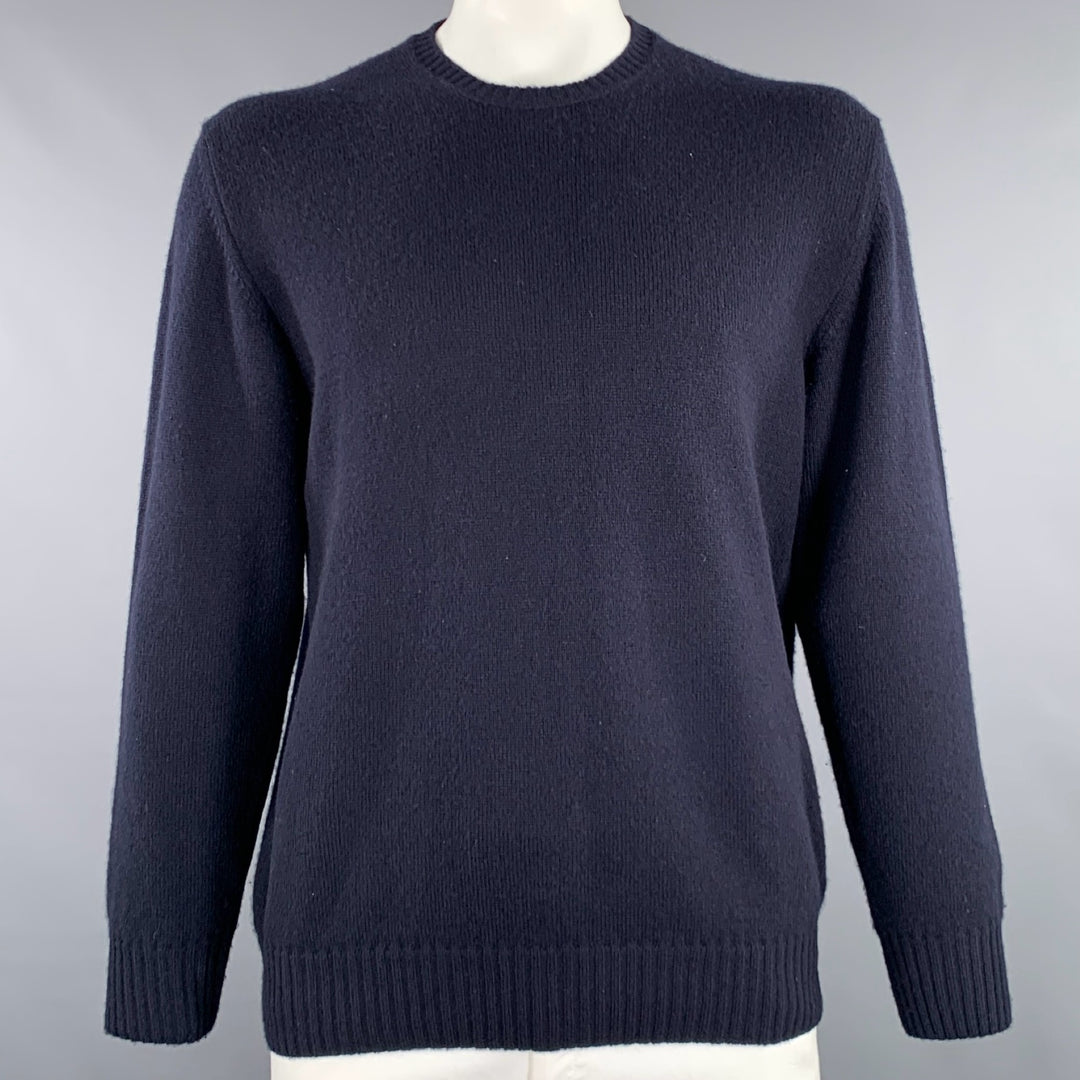 LORO PIANA Size L Navy Cashmere Crew Neck Sweater